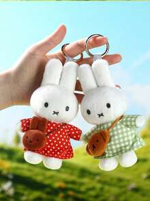 Miffy 毛絨吊飾娃娃，經典 Miffy 兔子設計，柔軟可愛，可裝飾包包與鑰匙圈，溫馨生日紀念禮物 - 彩色 - 查看 6