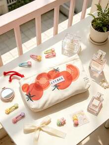 Cute Fruit Tomato Makeup Bag Multi Size Makeup Storage Bag Handbag Portable Zipper Storage Bag Wallet Card Bag - Multicolor - View 11