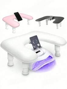 Professional U-Shaped Adjustable Nail Armrest, Ergonomic Nail Hand Pillow With Detachable Soft PU Leather Pad, Tiltable Non-Slip Wrist Support, Suitable For Nail Salon, Home Use, Nail Artists And Beginners, Perfect Gift For Nail Technicians - Multicolor - View 1