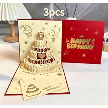 2026 New 3D Birthday Card, Perfect Gift For Friends. 3D Colorful Birthday Greeting Card With Cake Candle Design, Minimalist Birthday Card. Creative High-End Folding Sensory Birthday Party Gift - View 12