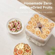 HONGMEI 5-Layer Food Dehydrator | Multi-Functional Home Appliance | Suitable For Making Beef Jerky, Fruits, Vegetables And Pet Treats | High-Heat Air Circulation | 5 Stackable Trays - US A Type Plug(110-127V) - View 5