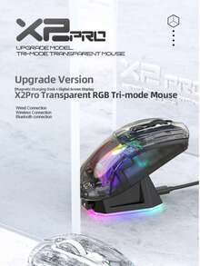 Attack Shark RGB 燈效無線藍牙三模透明電競滑鼠，附螢幕 - 查看 4