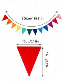 Vibrant Rainbow Flag Banners Garland, Multicolor Felt Fabric Flags, Suitable For Birthday Party, Wedding, Graduation Ceremony, Celebration, Event Decoration, Felt Fabric Banner, Rainbow Party Decoration, Autumn Home Decor - Multiple Styles - View 6