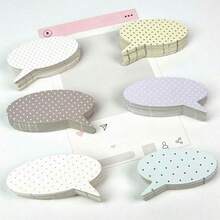 Notas adhesivas con caja de diálogo asimétrica, material de embalaje estilo coreano, suministros para planificador, material de embalaje de tarjetas lindas, paquete mixto, esencial para volver a la escuela, múltiples estilos asimétricos, material de cartón, superficie de escritura clara, adecuado para embalaje de tarjetas pequeñas, decoración de collage - Unitalla - Ver 6