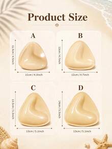 1 Pair Double-Sided Self-Adhesive Silicone Breast Pads, Reusable, Sweat-Proof, Invisible Lift Pads, A-D Cup, Suitable For Swimming And Sports, Can Be Used For Bikini Swimsuits, Sports Bras, Evening Dresses, Etc., Nude And Black Colors Available, Women's Intimate Accessories (10pcs Flower-Shaped Nipple Covers Included) - Multicolor - View 7