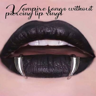 2/4pcs/ Adult Men And Women's Fashionable And Personalized Canine-Shaped Lip Ornaments In The Form Of Fangs, Without The Need For Piercing Halloween