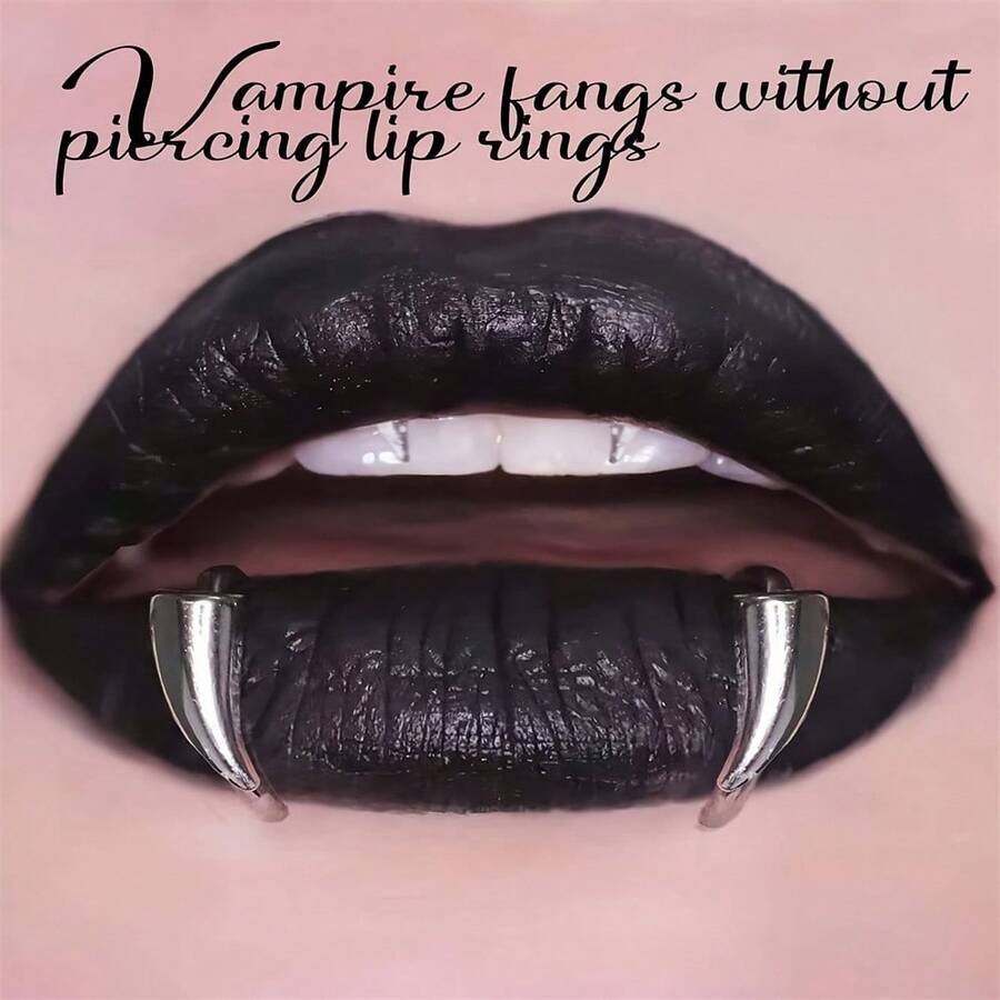 2/4pcs/ Adult Men And Women's Fashionable And Personalized Canine-Shaped Lip Ornaments In The Form Of Fangs, Without The Need For Piercing - Multicolor - View 1