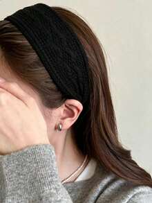 Fashionable Versatile Minimalist Solid Color Wide Headband - Multicolor - View 3