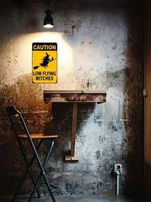 1pc Low-Flying Witch Yard Sign Iron Painting Decor, Fun Halloween Garden Signboard, Rust-Proof Reflective Iron Material, Suitable For Lawn Decoration And Halloween Party Decoration, Home Decor, Outdoor Decor, Bathroom Wall Decor - Multicolor - View 10