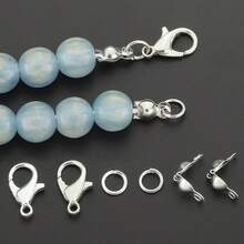 380pcs DIY Jewelry Making Accessories Set, Includes 60pcs Lobster Clasp, 120pcs Crimp Beads, 200pcs Closed Jump Rings, Suitable For Handmade Woven DIY Necklace, Bracelet, Bag Charm, Can Be Flattened To Secure Clasp, Pendant Chain Connector Rings, DIY Jewelry Making Materials - Lobster Clasp & Jump Ring & Bag Clasp - View 11