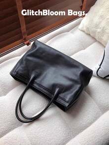 Women's Large Capacity Green Crocodile Embossed Tote Bag, 2026 New Style, High-End Luxury Niche Handbag - Black - View 5