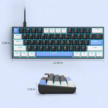 MageGee Star61 Mini 60% RGB Gaming Mechanical Keyboard 61 Keys Wired USB-C Multi-Device Gaming Keyboard Customizable Keycaps Suitable For Laptop PC Computer Gamers [White Black & Blue: Red Switch] - White Black Blue (Red Switch) - View 8