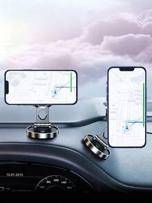 Magnetic Car Phone Holder, Alloy Material, 720° Rotation, Strong Magnetic Suction, Adhesive Base, Suitable For Dashboard, Windshield Or Center Console Installation, Car Dashboard Floating Navigation Phone Holder - Magnetic Bracket - View 1