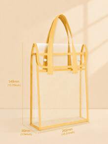 A4 透明文件手提袋，加厚手持文件收納袋，拉鍊開口，大容量收納袋，適用於考卷、作業、書籍與學習教材，返校用品，適合教室、補習、辦公室與旅行必需品 - 多色 - 查看 17