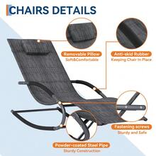 Patio Lounge Chair & Swing Chair - Gray - View 5
