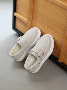 1 Pasang Sepatu Flat Anak Perempuan Bersol Lembut, Modis, Serbaguna, Anti Selip, Sepatu Sneaker untuk Aktivitas Luar Ruangan, Cocok untuk Anak Usia Sedang hingga Besar - Grey - View 8