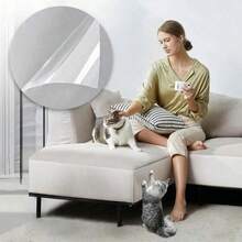 1 Roll Thick Clear Cat Scratch Protector, Self-Adhesive Vinyl Furniture Shield, Waterproof & Durable Anti-Scratch Tape For Sofa, Walls, Doors & Countertops - 3m*45cm - View 10