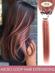 Women's Micro Ring Human Hair Extensions, Rainbow Color 12-20 Inch 30g Straight Hair Micro Bead Extensions, Add Length And Volume, Suitable For Party, Holiday And Daily Hairstyles - Multicolor - View 36