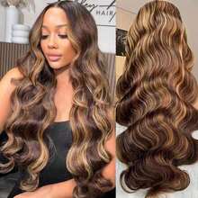 Body Wave Äkta Hårperuker Highlight 4/27 HD Transparent Lace Frontal Peruk 13x6 13x4 Äkta Hår För Kvinnor Förplockad Brasiliansk Peruk - highlight427 - Visa 10