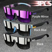 3PCS Fashion Vintage Square Sports Glasses Flat Frame Street For Unisex Eyewear For Choice For Outdoor Vacation And Daily Clothing Matching - 3PCSF766 - View 19