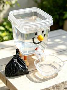 Cute Sticker Smiling Face Design Cat Automatic Water Dispenser, Pet Dog Water Bowl, Poop Bags, Cat & Dog Poop Bags, Trash Bags, Silent Flow Large Capacity Water Dispenser, Chick & Rabbit Automatic Water Dispenser, Designed For Small Animals, No Electricity Required, Suitable For Indoor & Outdoor Use, Perfect Gift For Friends With Cats & Dogs (Self-Assembly) - Multi-capacity - View 3