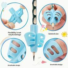 2pcs/4pcs Random Color Pencil Grips, Silicone Pen Sleeves For Learning And Practice, Corrective Grip Aid - Multi-color - View 4