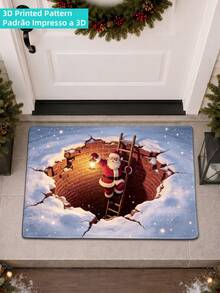 1pc 3D Cute Cartoon Christmas Welcome Doormat, Outdoor Rug, Hallway Carpet, Area Rug, TPR Backing Non-Slip Mat, Suitable For Bathroom, Indoor, Hallway, Bedroom, Living Room, Bedside, Machine Washable Easy To Clean, Entryway Mat, Home Decor - Multicolor - View 4