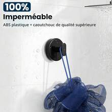 Crochets à ventouse pour douche : Support extra fort de 6,8 kg pour salle de bain, cuisine, porte, miroir, carrelage, verre – Se - noir mat - Voir 8