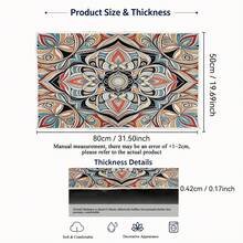 1pc Gold Diamond Velvet Bohemian Area Rug With Colorful Symmetric Design, Soft Wipeable Easy Care Pet Friendly Mat, Rugs For Kitchen Rugs For Dorm Room Bathroom Rugs, Mats Bedroom Home Decor Accessories - Multicolor - View 3