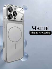 Instant Magnetic Protective Case Compatible With Apple 17-Inch Style - Original Large Window Magnetic Design Compatible With Apple 17/16/15/14/13 Air/17 Pro Max Supports Charging Matte Texture Full Lens Protection Suitable For Men Women Teenagers Daily Driving Business School Office Summer Outdoor Travel Scenarios 1pc Anti-Slip Anti-Fingerprint Premium Minimalist Protective Phone Case - Silver - View 35