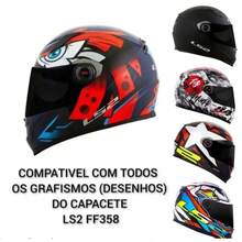 Viseira Capacete Ls2 Ff358 / Fw3 Gt Mormaii Cromada Espelhada Fechado - Viseira Cromada Espelhada - Visão 3