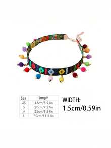 1pc Bohemian Style Tassel Colorful Ball Pet Collar, Suitable For Cats And Small Dogs, Cute Photography Pet Decoration, Adorable Cat Christmas Accessory, Dog Neck Collar, Pet Necklace Jewelry, Suitable For Daily And Celebration Occasions - Multicolor - View 8