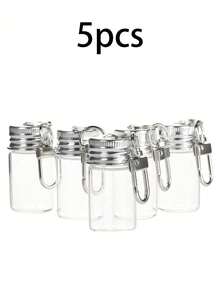 7ml Clear Mini Glass Bottle Keychain With Metal Key Ring, Micro Message Bottle, DIY Handmade Pendant For Bags And Keys, Holiday Commemorative Gift - Multicolor - View 11