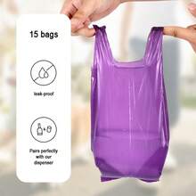 8 Rolls 120pcs Pet Dog Waste Bags, Leak-Proof Thickened With Drawstring Handle Strong Garbage Bags - View 4