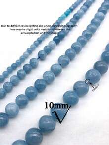 1 Brin de Perles de Pierre Naturelle Angélite Bleue Perles Rondes En Vrac 4 6 8 10mm Choisir la Taille Pour la Fabrication de Bijoux Bracelet DIY 15"Brin Cadeaux pour Hommes et Femmes - Bleu azur - Voir 8