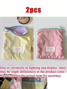 4/2/1pc Mini Portable Multi-Function Makeup Bag, Soft Small Capacity Solid Color Storage Pouch For Cosmetics Skincare Phone Daily Essentials, Travel Bag For Home Bathroom Beach Vacation Gift - Multicolor - View 22