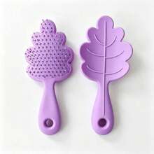 Design 958 Leaf-Shaped Shampoo Brush Comb With Handle, Silicone Hard Bristles Hair Washing Tool, Long Handle Comb - Multi-color - View 9