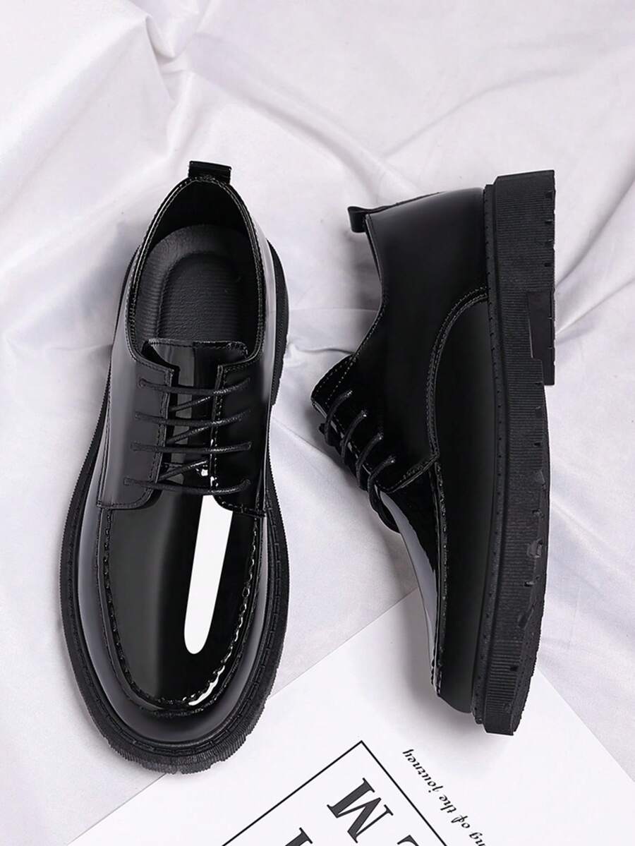 2026 Spring New Men's Business Casual Shoes, Invisible Height-Increasing Dress Shoes, Comfortable Breathable Soft Versatile Loafers For All Occasions - Black - View 1