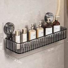 Suction Cup Wall-Mounted Storage Rack, No-Drill Bathroom Kitchen Home Organizer Shelf For Cosmetics, Toilet And Washbasin - Bathroom Shelf - View 18