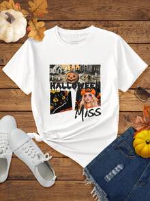 DIY Custom Women's Personalized T-Shirts,High-Resolution Photos:Lover/Friend/Family/Pet,Slogans,Name,Fun Letters ,Valentine,Birthday,Anniversary - White - View 2