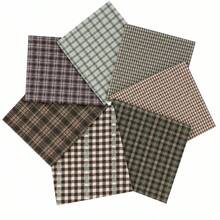 7pcs 20*25cm Rendered Plaid Series Quilted Fabric, Plaid Pattern Sewing Fabric Square | Pre-Cut Fabric DIY Patchwork Craft Supplies Quilted Sewing 4 Color Options - Variant - View 7