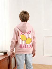 Sweatshirt Pullover Anak Laki-Laki dengan Motif Lucu, Sweatshirt Pullover Hangat dan Nyaman dengan Lapisan Termal untuk Musim Gugur/Dingin - Berwarna merah muda - View 7