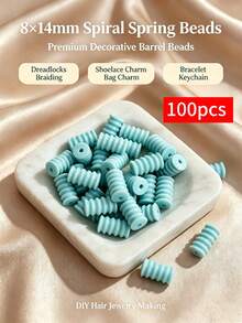 50/100pcs 8x14mm Acrylic Multicolor Spiral Barrel Beads,Cute Cylindrical Large Hole Plastic Beads,Suitable For DIY Hair Accessories And Bead Jewelry Making,Shoe Charms, Bag Chain, Bracelets,Keychains,Crafts For Adults - Multicolor - View 15