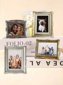 1pc Customized Photo Frame Fridge Magnet, Personalized Creative Mini Photo Frame Magnet, For Refrigerator, Wedding Anniversary Birthday Gift, Home Kitchen Decor - Multicolor - View 3