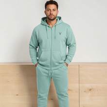 Men Plus Size Hoodies Sets - Mint Blue - View 2