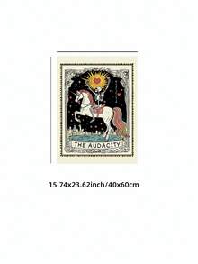 1pc Frameless Tarot Skeleton Gothic Wall Art Poster, Perfect For Dorms, Bedrooms, Parties, With A Minimalist Witchy Vibe, Back-To-School Gift - Frameless - View 13