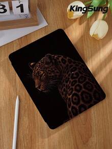 Kingsung 豹紋平板保護殼，相容 iPad 9.7/10.2/10.5/10.9/12.9/Pro 11、第 10 代、Air 8 (M4) 2026 (11 吋)、Air 6 (M4) 2036 (13 吋)，相容 Galaxy Tab S6 Lite 10.4 吋，相容 Kindle Paperwhite 第 12 代 2024、Kindle 第 11 代 2022，柔軟防震，智慧支架/自動喚醒/睡眠 - 彩色 - 查看 3