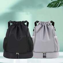 Sports Backpack Outdoor Training Basketball Football Bag Large Capacity Fitness Swimming Hiking Backpack Drawstring Bag Basketball Drawstring Pouch Swimming Storage Cloth Bag Backpack Oxford Cloth Sports Cycling Backpack - Multicolor - View 5
