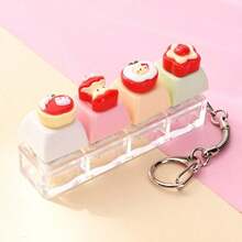 Cartoon Bear Dessert Food Shape Bag Pendant Accessory,1 DIY Keyboard Keycap Keychain Accessory,Suitable For Backpacks And Bags - Multicolor - View 7