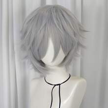Wig Unisex Medium-Short 12 Inci, Terbuat dari Serat Sintetis Tahan Panas, Cocok untuk Cosplay, Pemakaian Sehari-hari, Foto Pesta, Tersedia dalam Berbagai Warna - MultiWarna - View 63